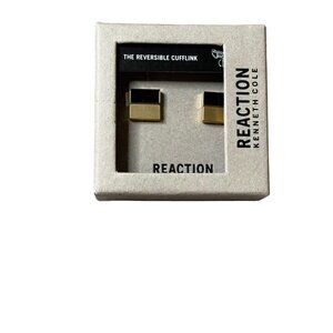 Kenneth Cole Reaction Men's Cufflinks‎ Gold Black Square Design Formal Business